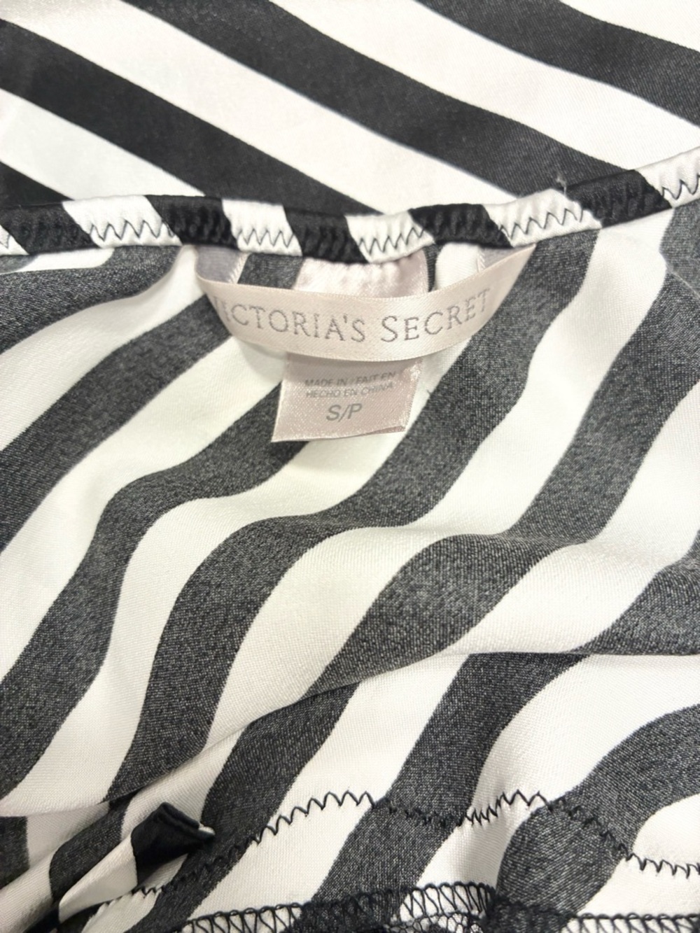 Victoria's Secret Black & White Striped Lace Babydoll Top Size Small - Picture 5 of 7